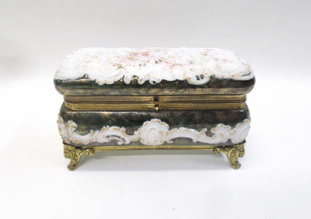 WAVE CREST GLASS AND GILT METAL