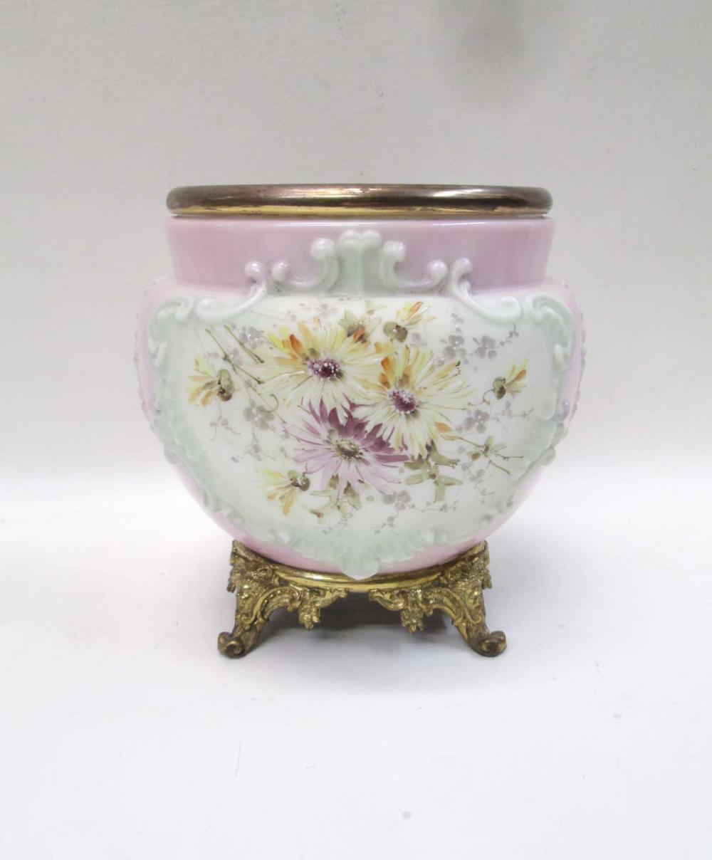 WAVE CREST GLASS AND GILT METAL