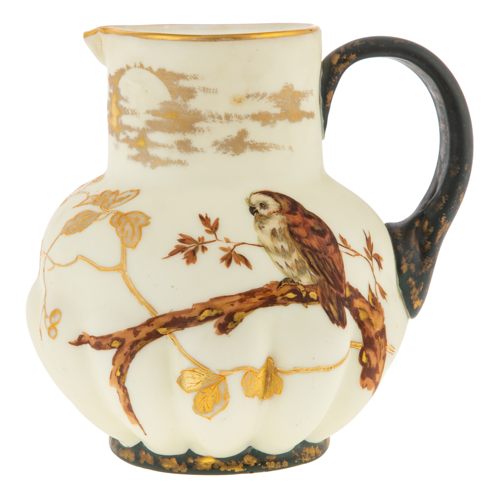 WAVECREST PAINTED GLASS PITCHER