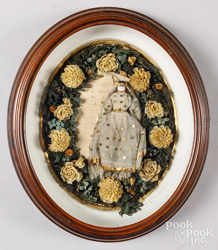 WAX FLORAL SHADOWBOX MEMORIALWax