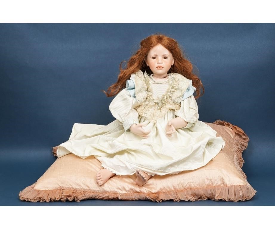 Wax over porcelain art doll by
