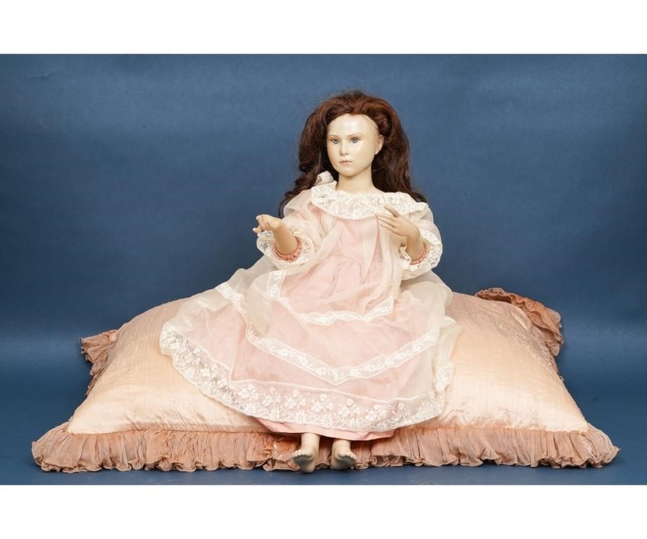 Wax over porcelain artist doll by