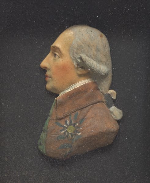 WAX PORTRAIT OF A GENTLEMAN 7 ½"