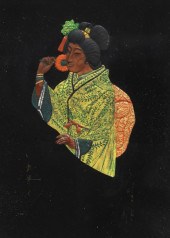 WAX PORTRAIT OF A JAPANESE WOM