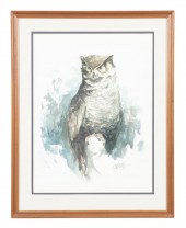 WAYLAND MOORE "OWL", FRAMED WA