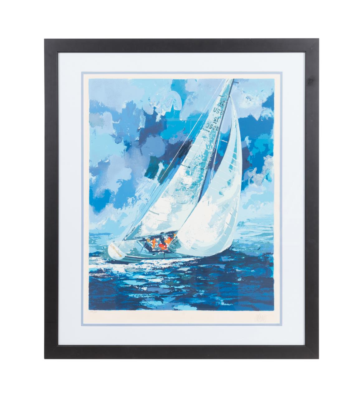 WAYLAND MOORE, "SAILBOAT" FRAMED