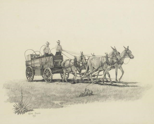 WAYNE BAIZE (B.1943) MULE & WAGON
