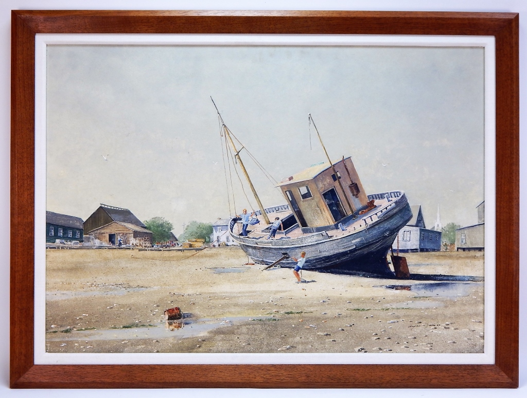 WAYNE DAVIS IMPRESSIONIST BOAT