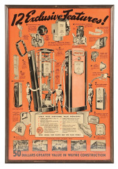 WAYNE GAS PUMPS FRAMED ADVERTI