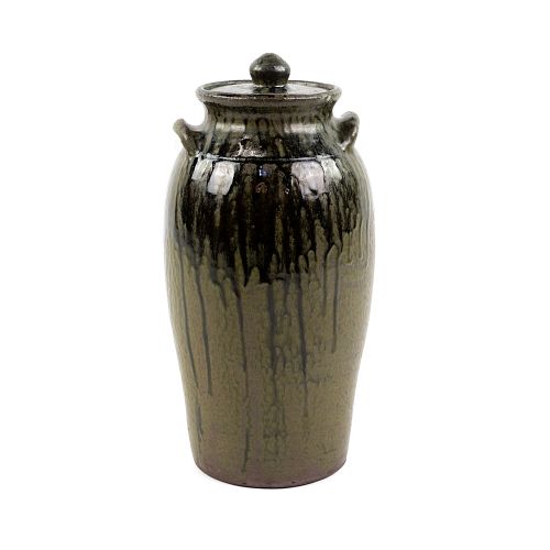 WAYNE HEWELL CERAMIC VESSEL W/ LIDA