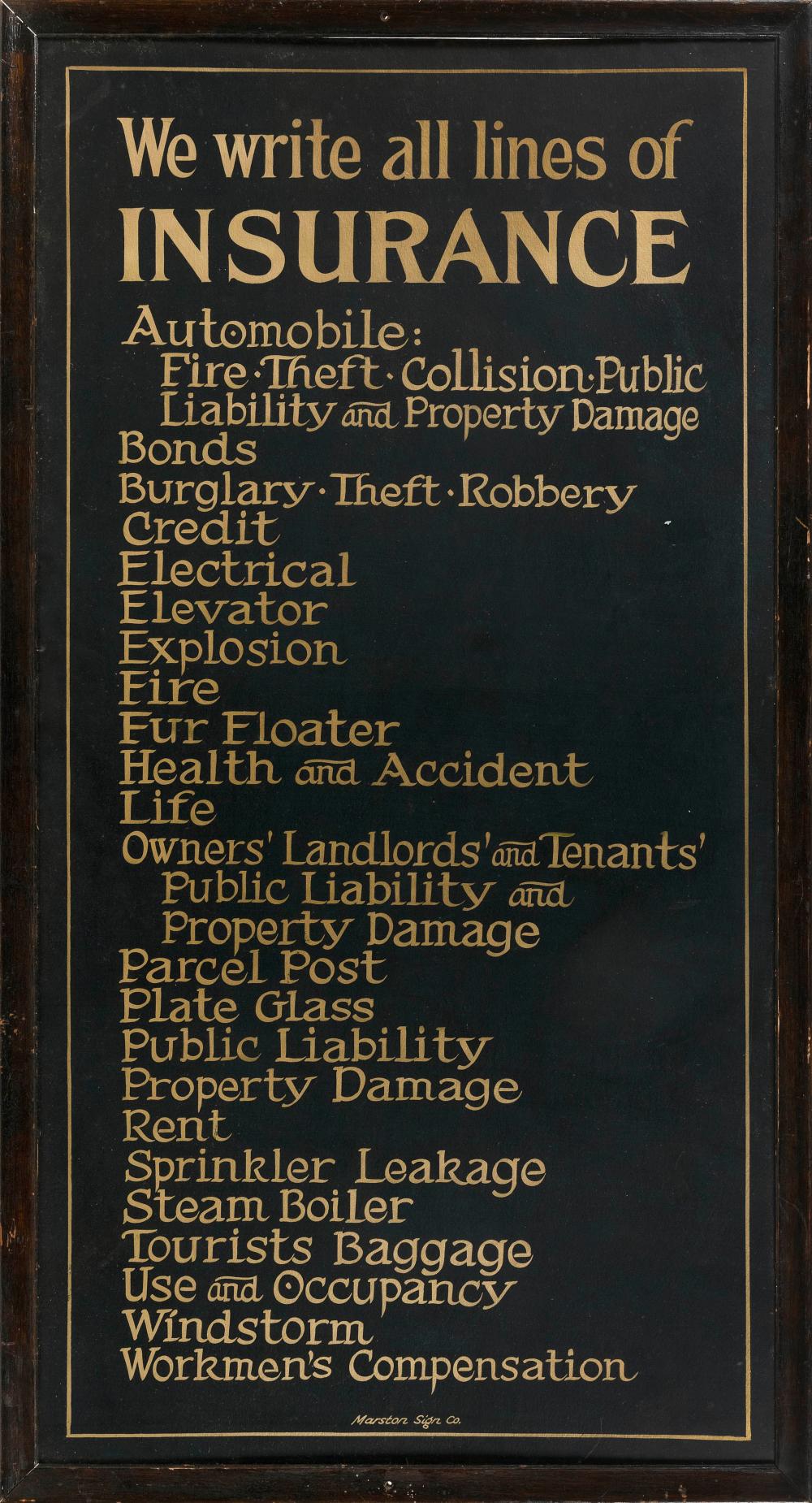"WE WRITE ALL LINES OF INSURANCE"