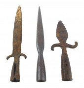 WEAPONS: THREE FORGED IRON PIK