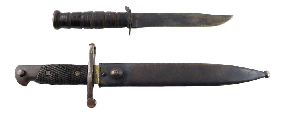 WEAPONS: TWO WW2 PERIOD BAYONETS,