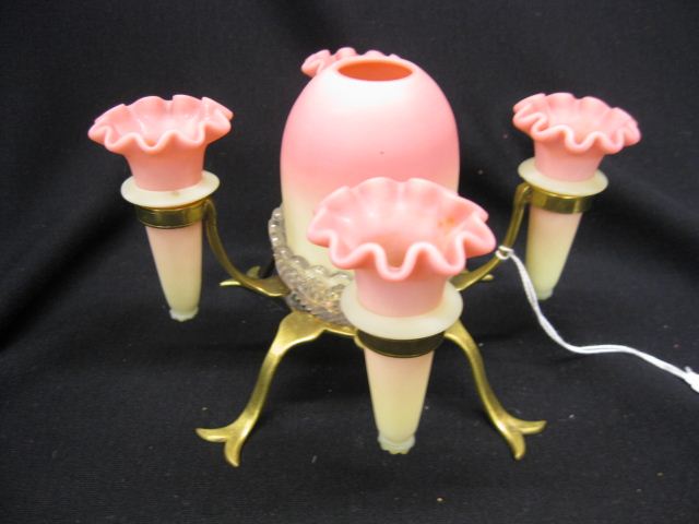 Webb Burmese Art Glass Fairy Lamp &