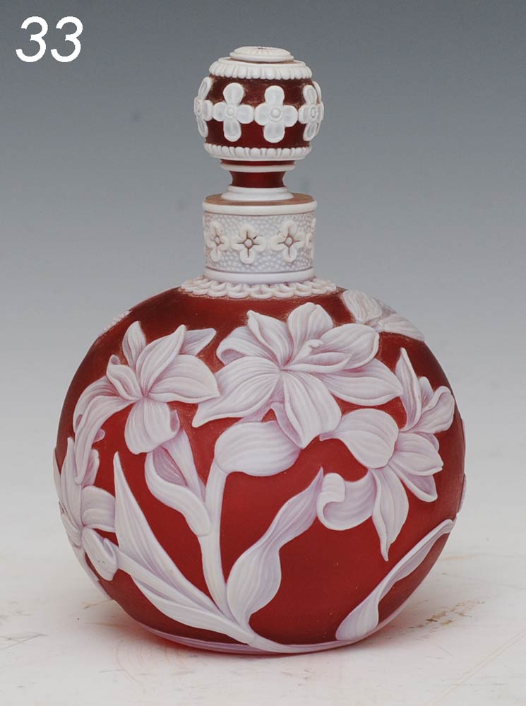 Webb Cameo Glass Cologne Bottle