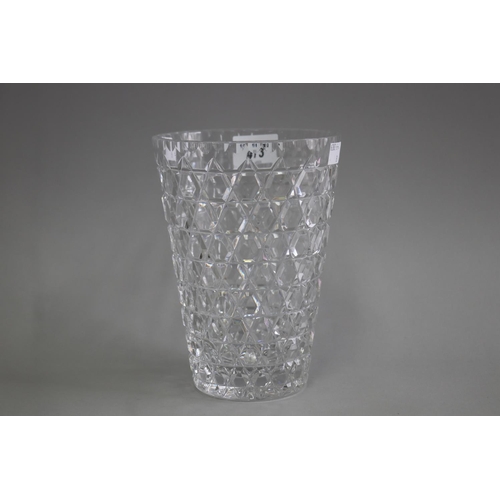 Webb cut crystal vase, approx