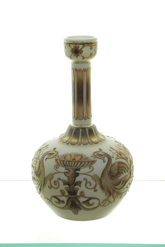 WEBB FOR TIFFANY CAMEO VASE. Gold