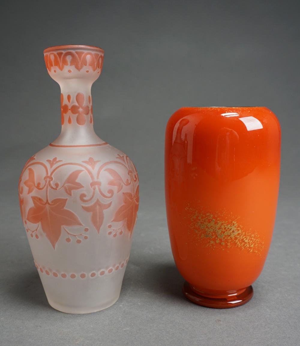 WEBB & SONS ROSE OVERLAID FROSTED