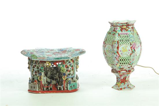 WEDDING LAMP AND HEAD REST.  China