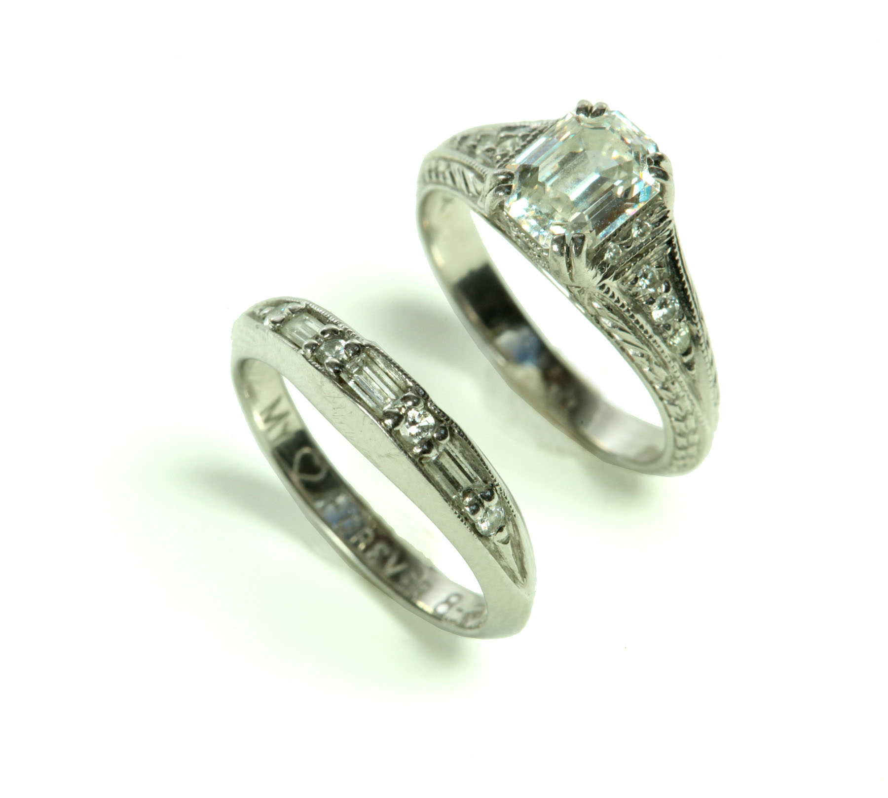 WEDDING RING SET.  Twentieth