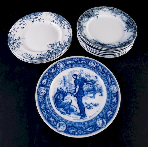 WEDGEWOOD FLOW BLUE, MEAKIN, ETC