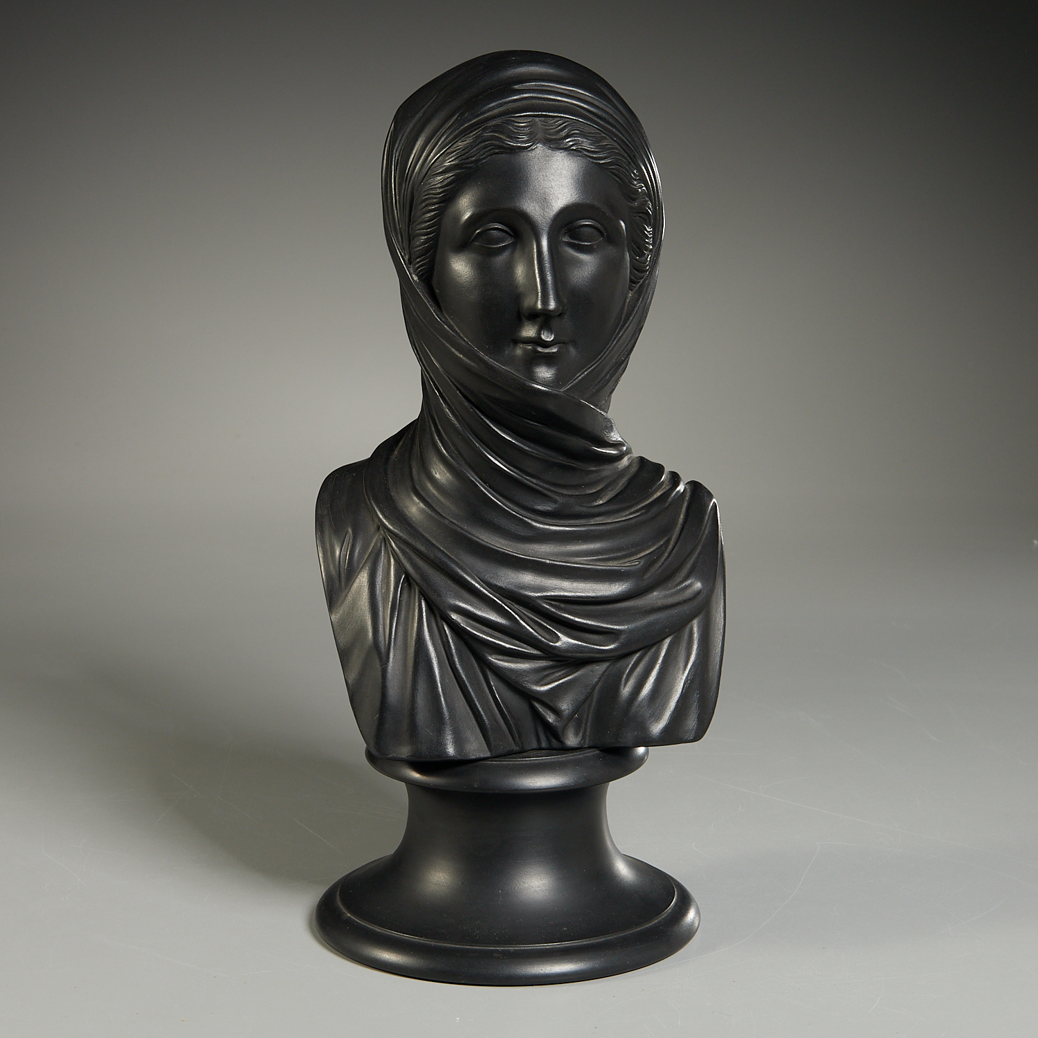 WEDGWOOD, BLACK BASALT BUST OF