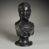 WEDGWOOD, BLACK BASALT BUST OF