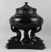 WEDGWOOD BLACK BASALT LARGE 'D