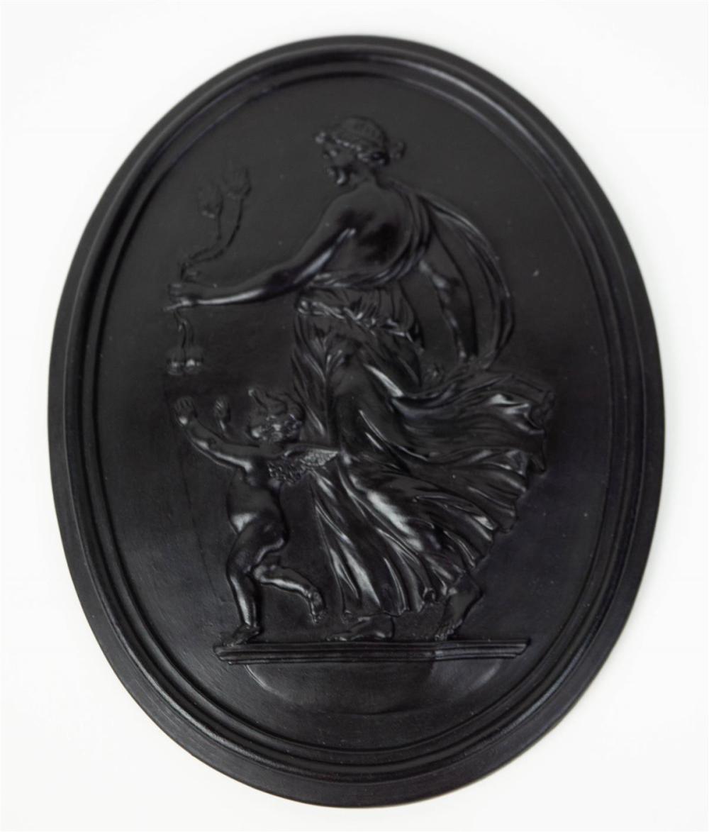WEDGWOOD BLACK BASALT OVAL PLAQUE