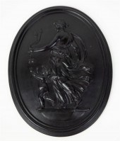 WEDGWOOD BLACK BASALT OVAL PLA