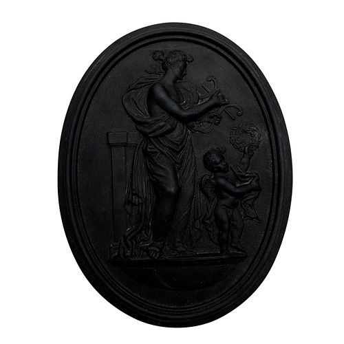 WEDGWOOD BLACK BASALT PLAQUE, VENUS