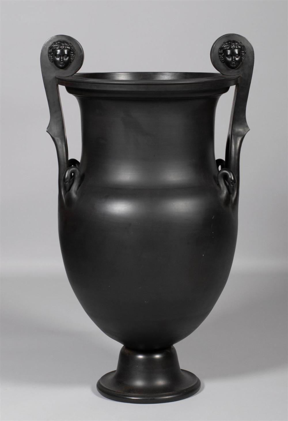 WEDGWOOD BLACK BASALT TWO-HANDLED