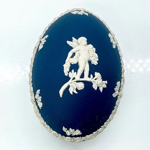 WEDGWOOD BLUE JASPERWARE EGG SHAPED