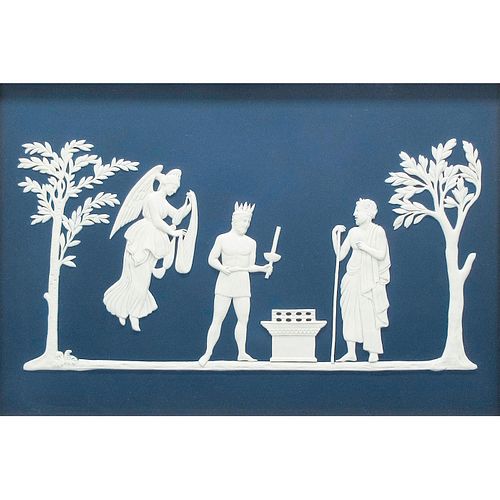 WEDGWOOD BLUE JASPERWARE, FRAMED