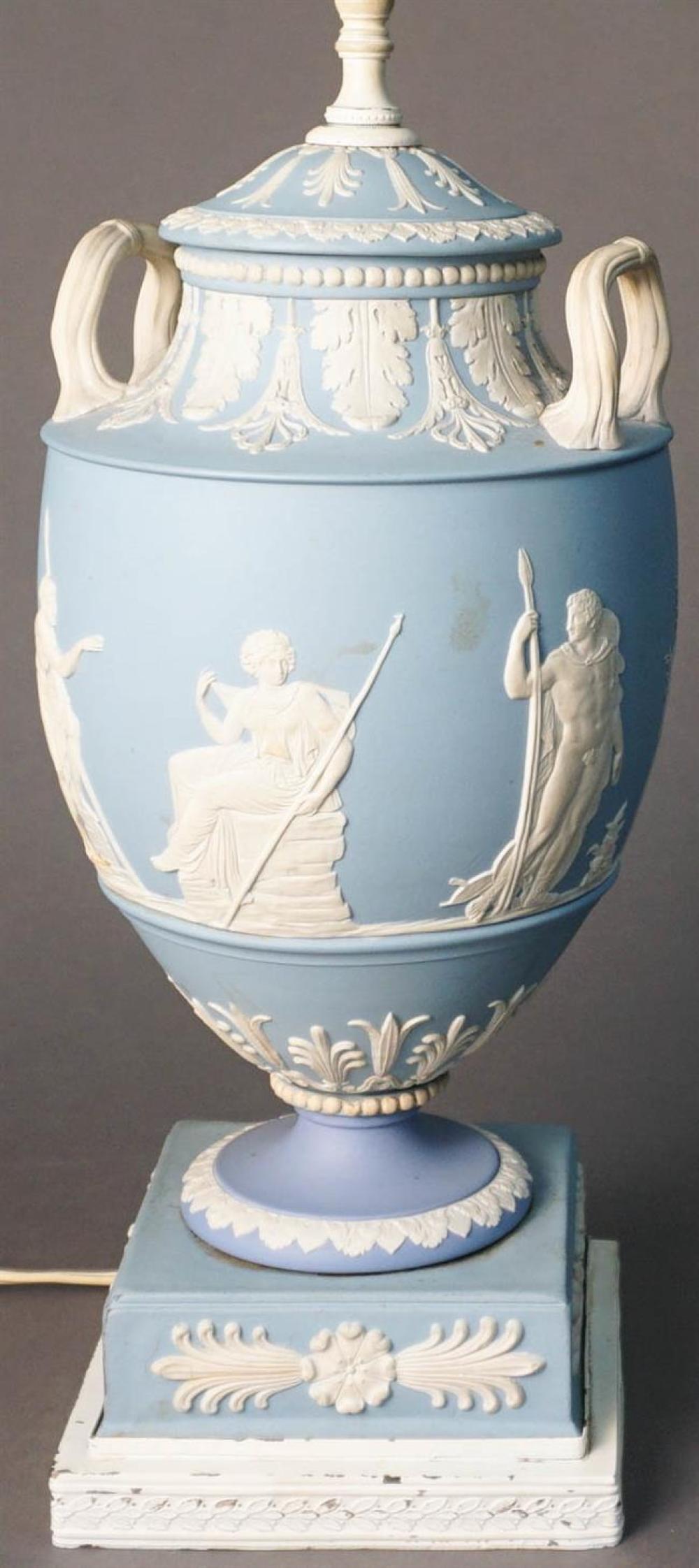 WEDGWOOD BLUE JASPERWARE URN