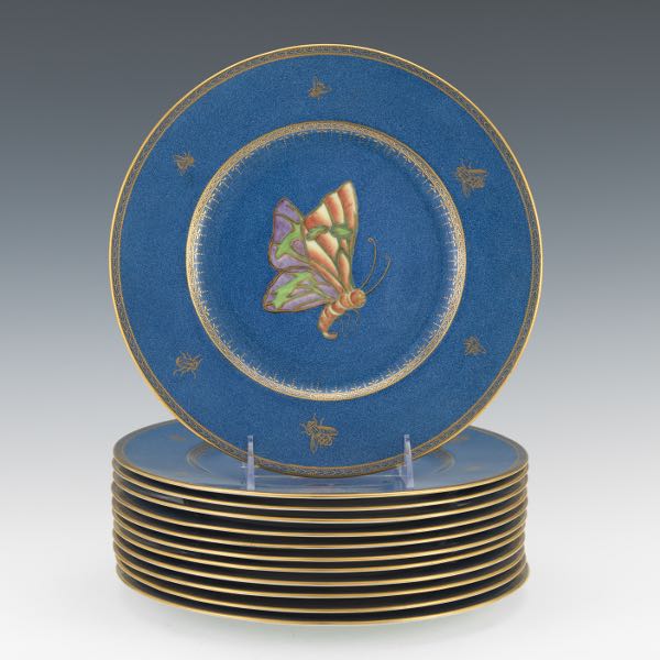 WEDGWOOD BUTTERFLY PLATES, SET OF