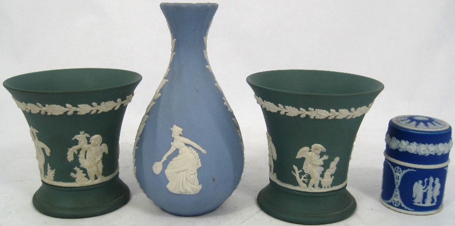 Wedgwood Dark Blue Jasper lidded