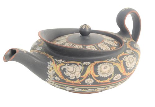 WEDGWOOD ENCAUSTIC DECORATED TEAPOT