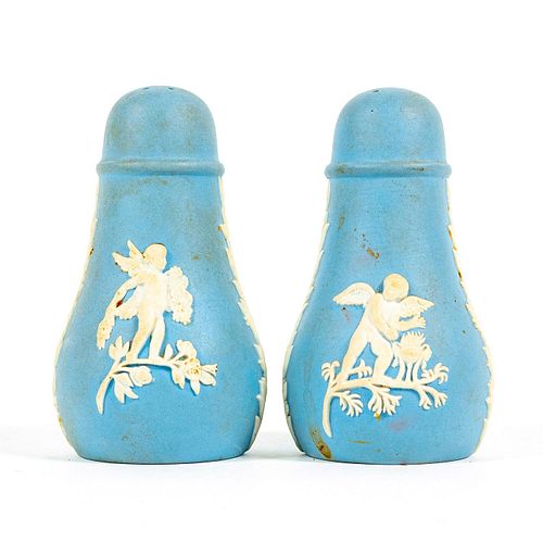 WEDGWOOD JAPSERWARE SALT AND PEPPER