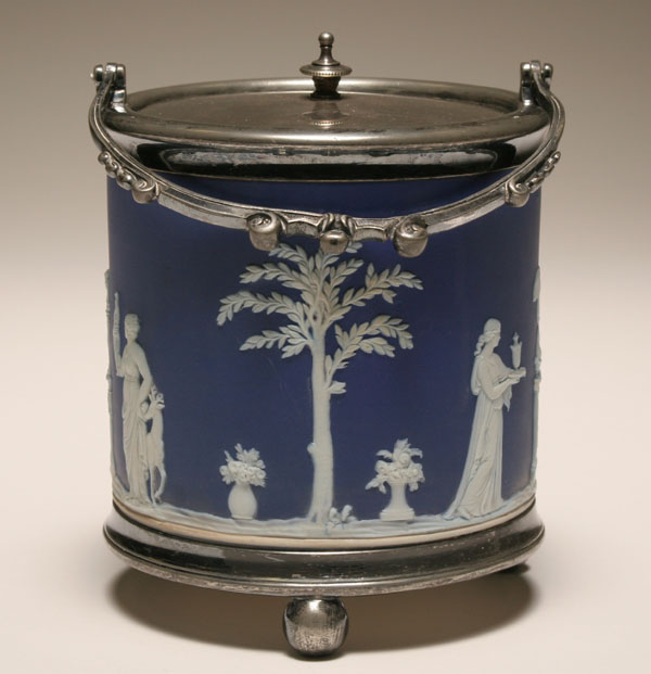 Wedgwood jasperware biscuit jar;