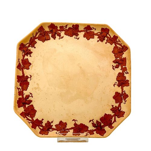 WEDGWOOD JASPERWARE PLATE, GRAPES