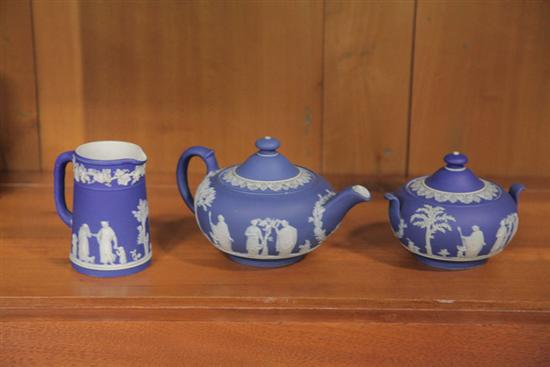 WEDGWOOD JASPERWARE TEA SET. Blue