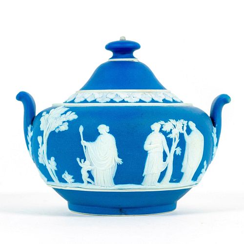 WEDGWOOD LIDDED BLUE SUGAR BOWLDeep