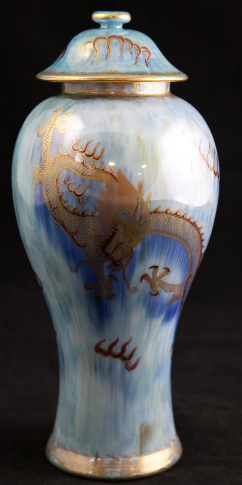 WEDGWOOD LUSTRE DRAGON JAR AND