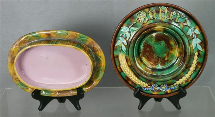 Wedgwood majolica butter dome base,