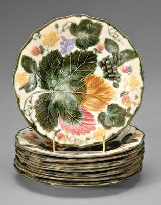 Wedgwood majolica plates: set of