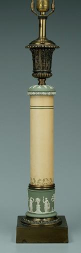 Wedgwood mounted lamp base, ceramic