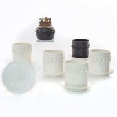 WEDGWOOD QUEENSWARE; BLACK BAS