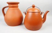 WEDGWOOD REDWARE TEAPOT AND CA