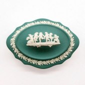 WEDGWOOD TEAL JASPERWARE, BOAT